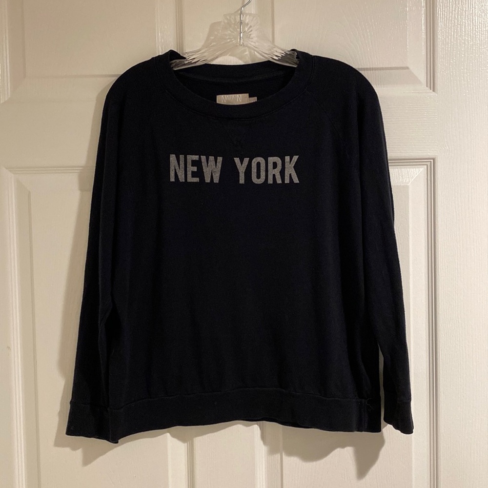 Nation LTD womens New York logo long sleeve tshirt size xs